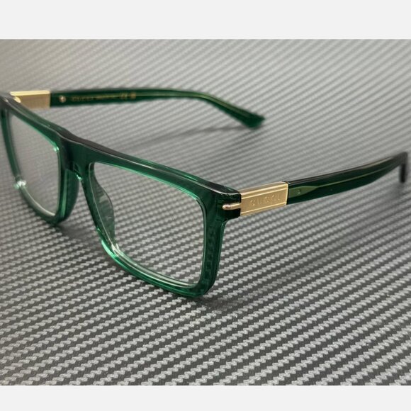 Gucci Green Gold Large Green Eyeglasses - Picture 1 of 5